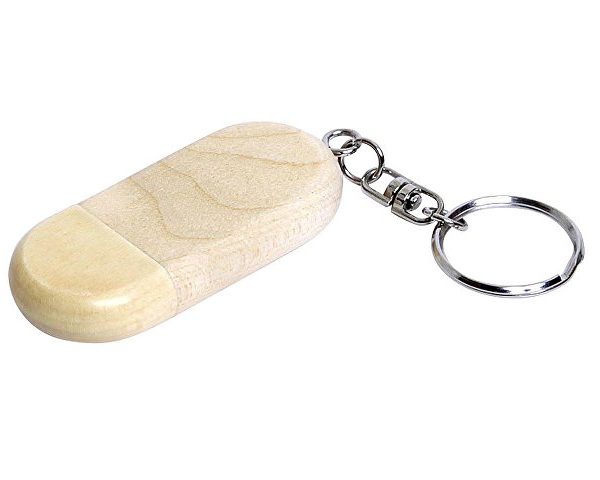USB 2.0- флешка на 8 Гб овальной формы и колпачком с магнитом